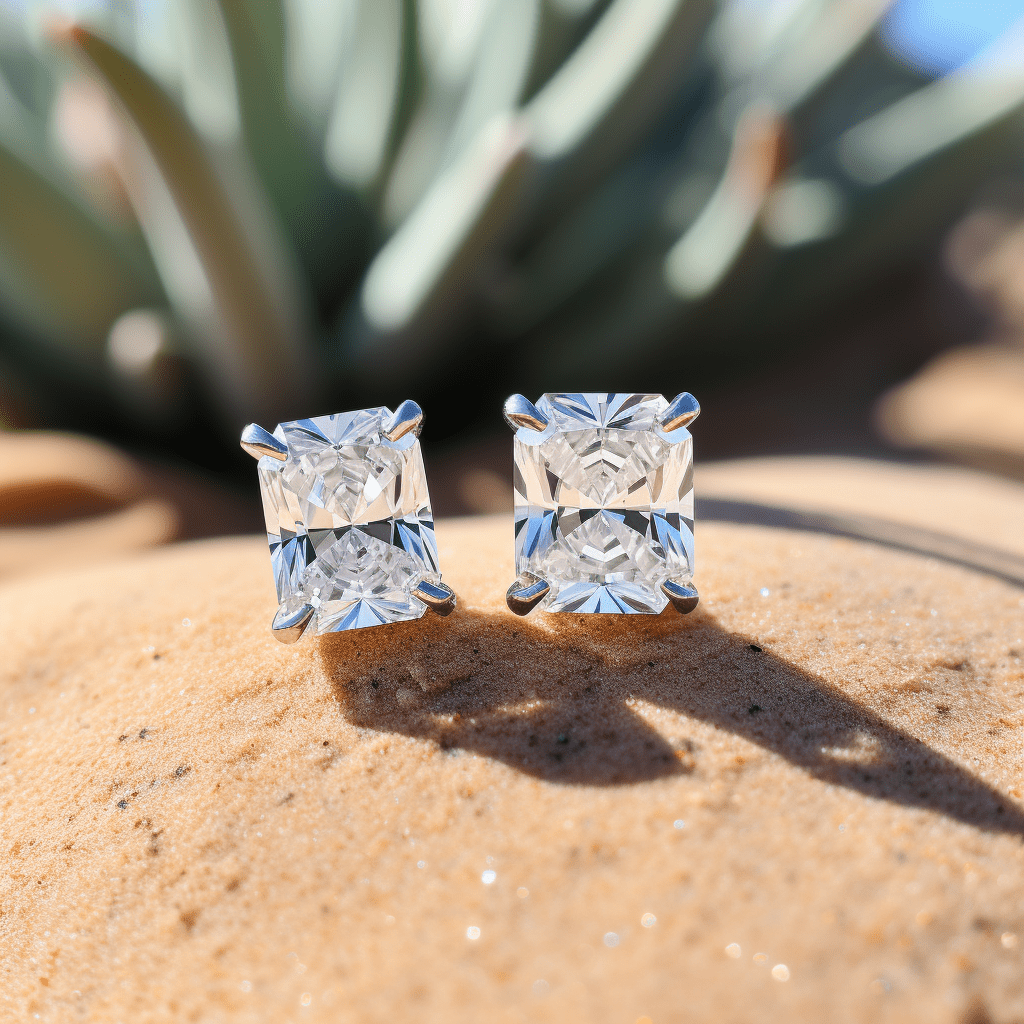 Harman 1.5ct Radiant Lab Diamond Earring - Fiona Diamonds - Fiona Diamonds