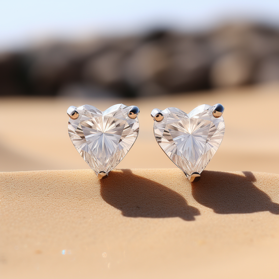 Load image into Gallery viewer, Sofie 2.5ct  Heart Lab Diamond Stud Earrings - Fiona Diamonds - Fiona Diamonds
