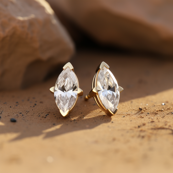 Nova 1.5ct Marquise Lab Diamond  Stud Earrings - Fiona Diamonds - Fiona Diamonds