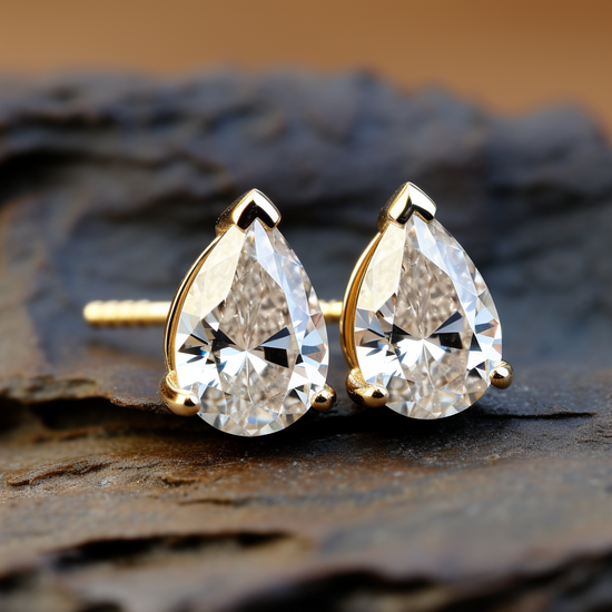 Load image into Gallery viewer, 4ct  Pear Lab Diamond Earring - Fiona Diamonds - Fiona Diamonds
