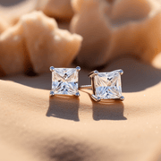 Likhaph 1ct Princess Solitaire Lab Diamond Earrings - Fiona Diamonds - Fiona Diamonds