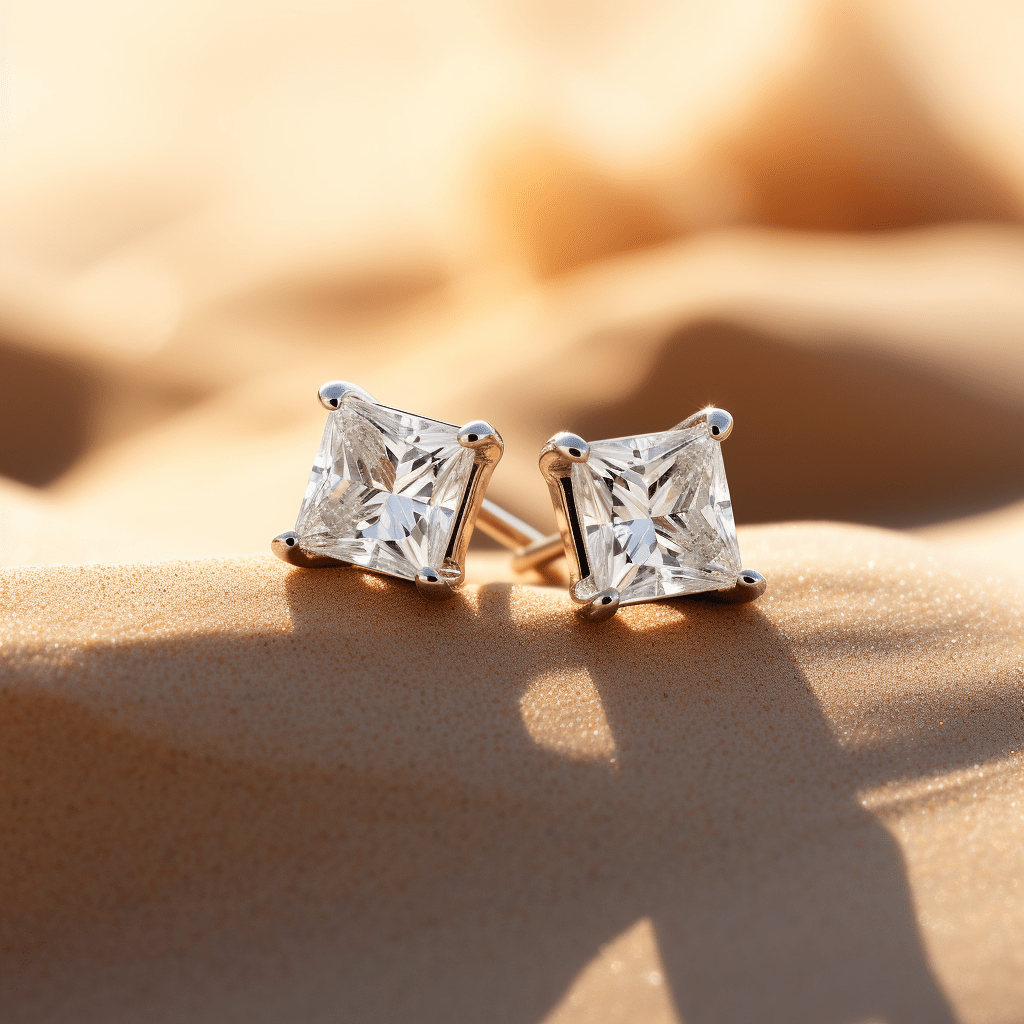 Likhaph 2 ct Princess Lab Diamond Stud Earrings - Fiona Diamonds - Fiona Diamonds