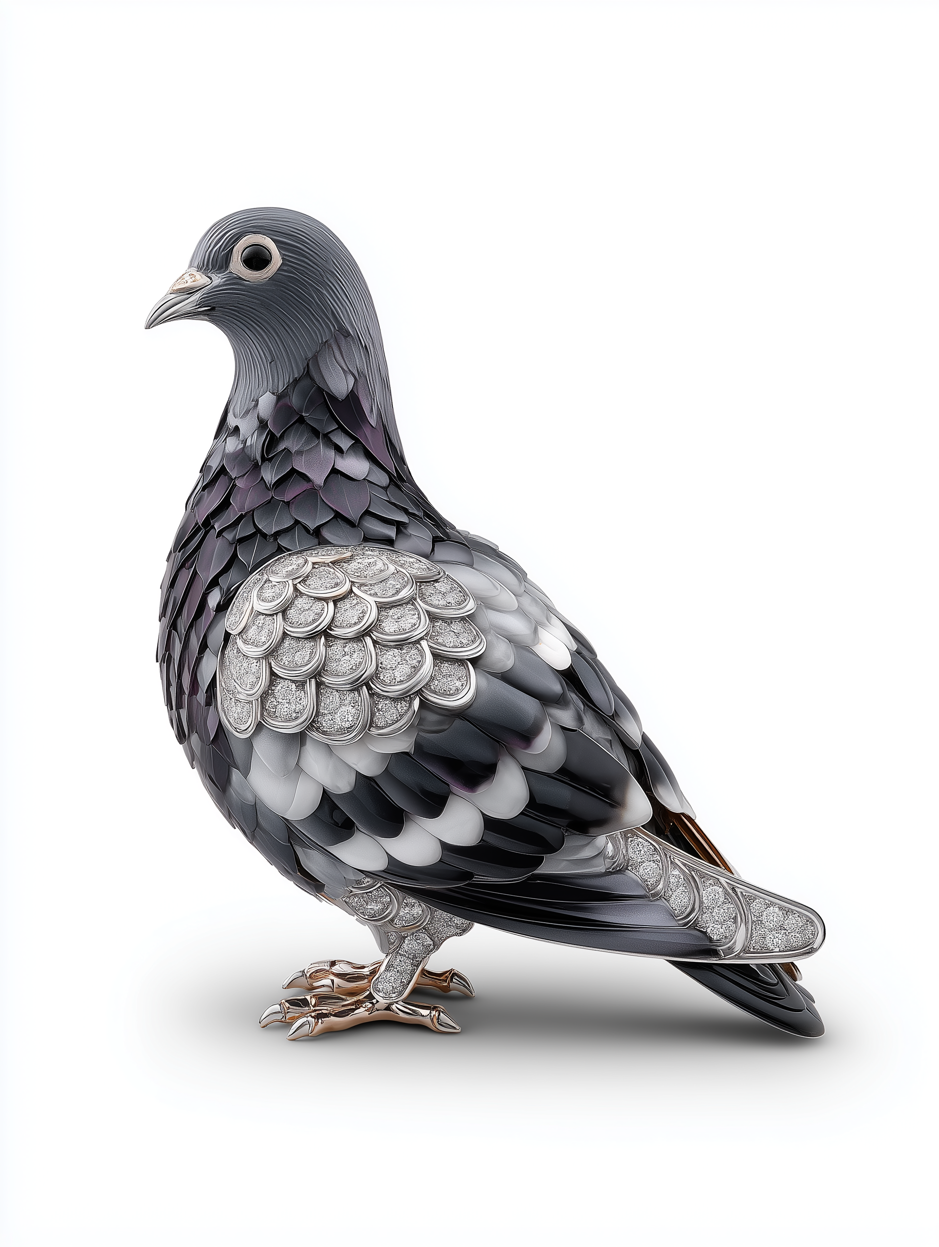 Pearl Pigeon Lab Diamond Brooch - Fiona Diamonds - Fiona Diamonds