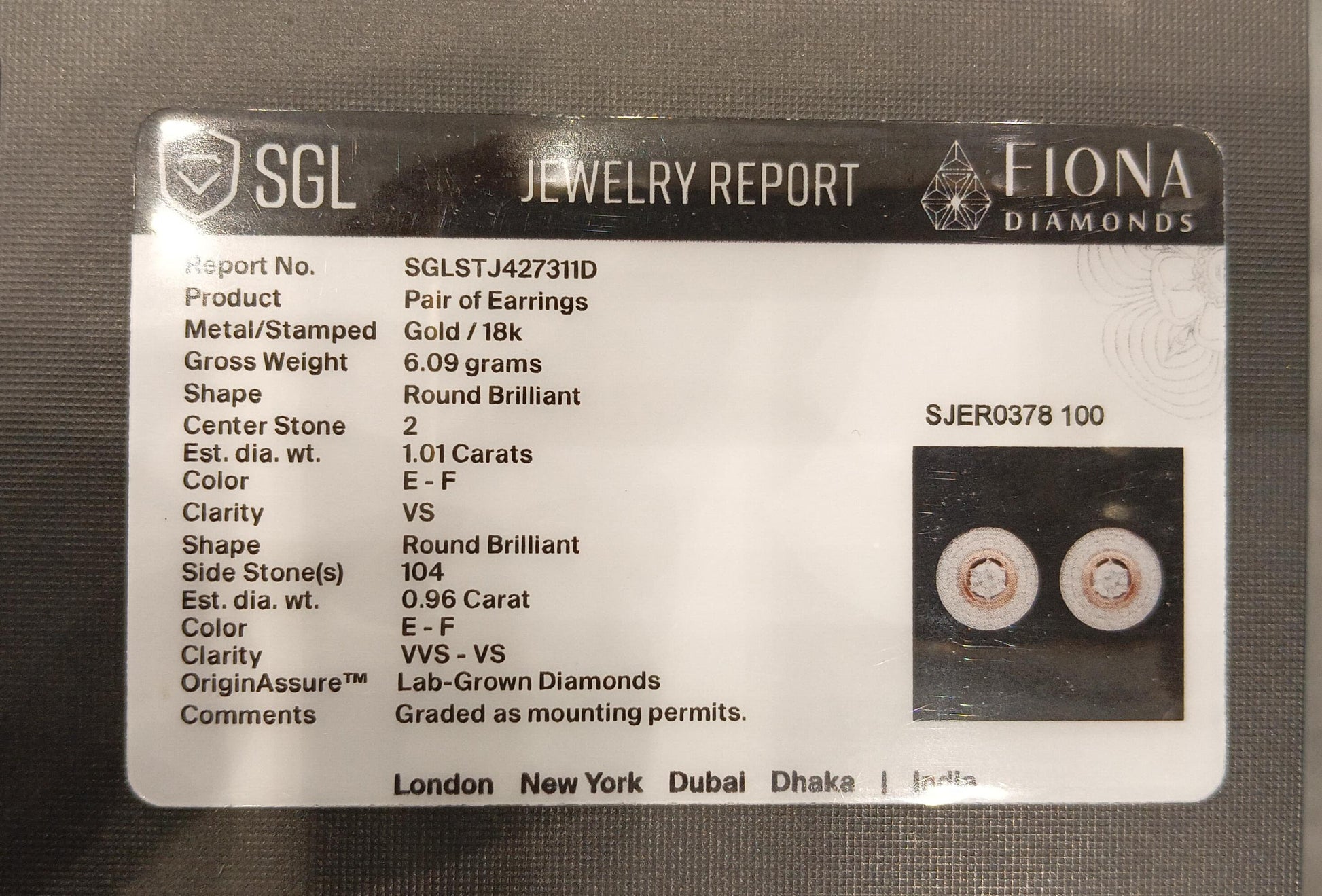 Escuincle 50 Pointer Lab Grown Diamond Earrings - Playful Charm - Fiona Diamonds - Fiona Diamonds