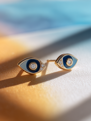 Velvet Vision Lab Diamond Evil Eye Earring - Fiona Diamonds - Fiona Diamonds