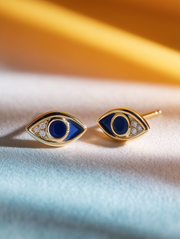 Hidden Aura Lab Diamond Evil Eye Earring - Fiona Diamonds - Fiona Diamonds