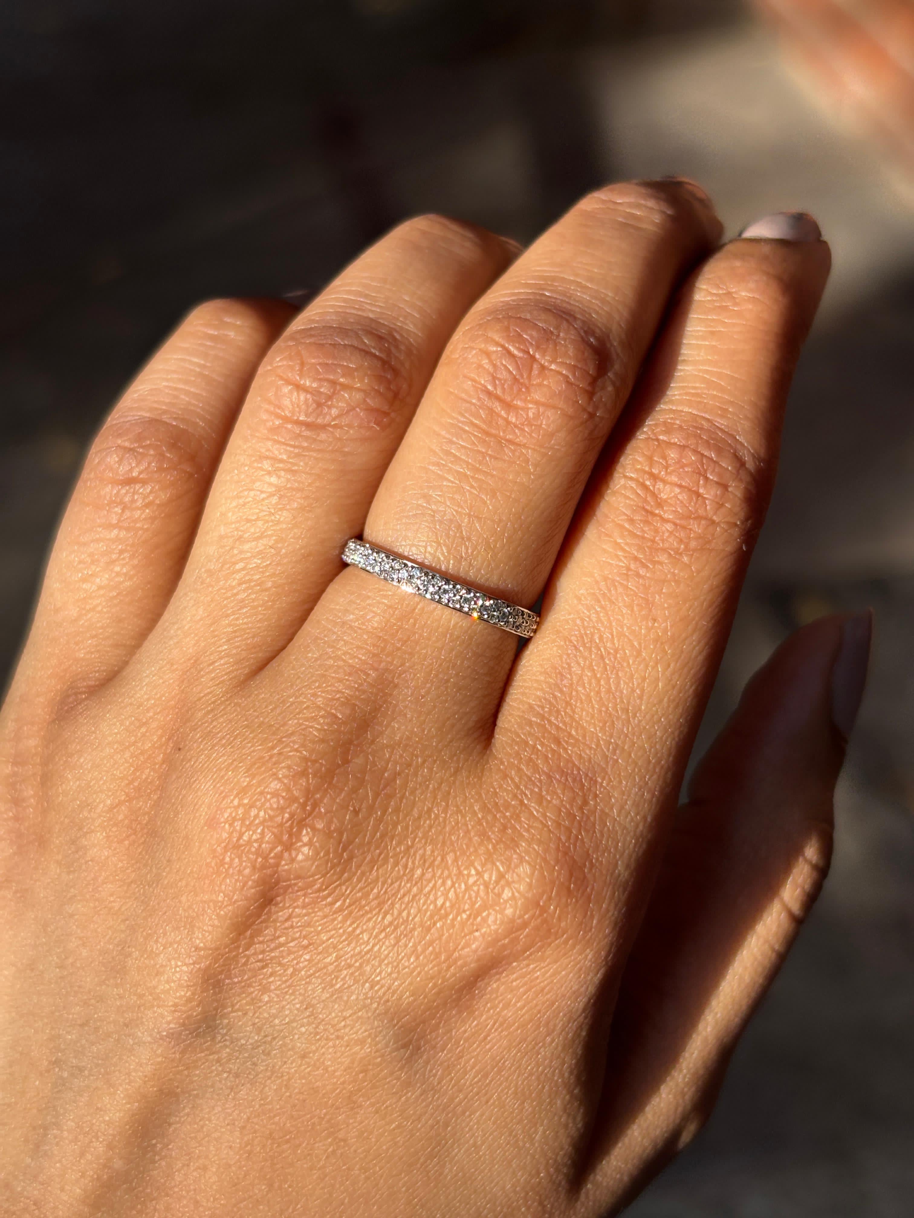 Sparkling Leda Round Lab Diamond Eternity Ring in 14K White Gold - Fiona Diamonds