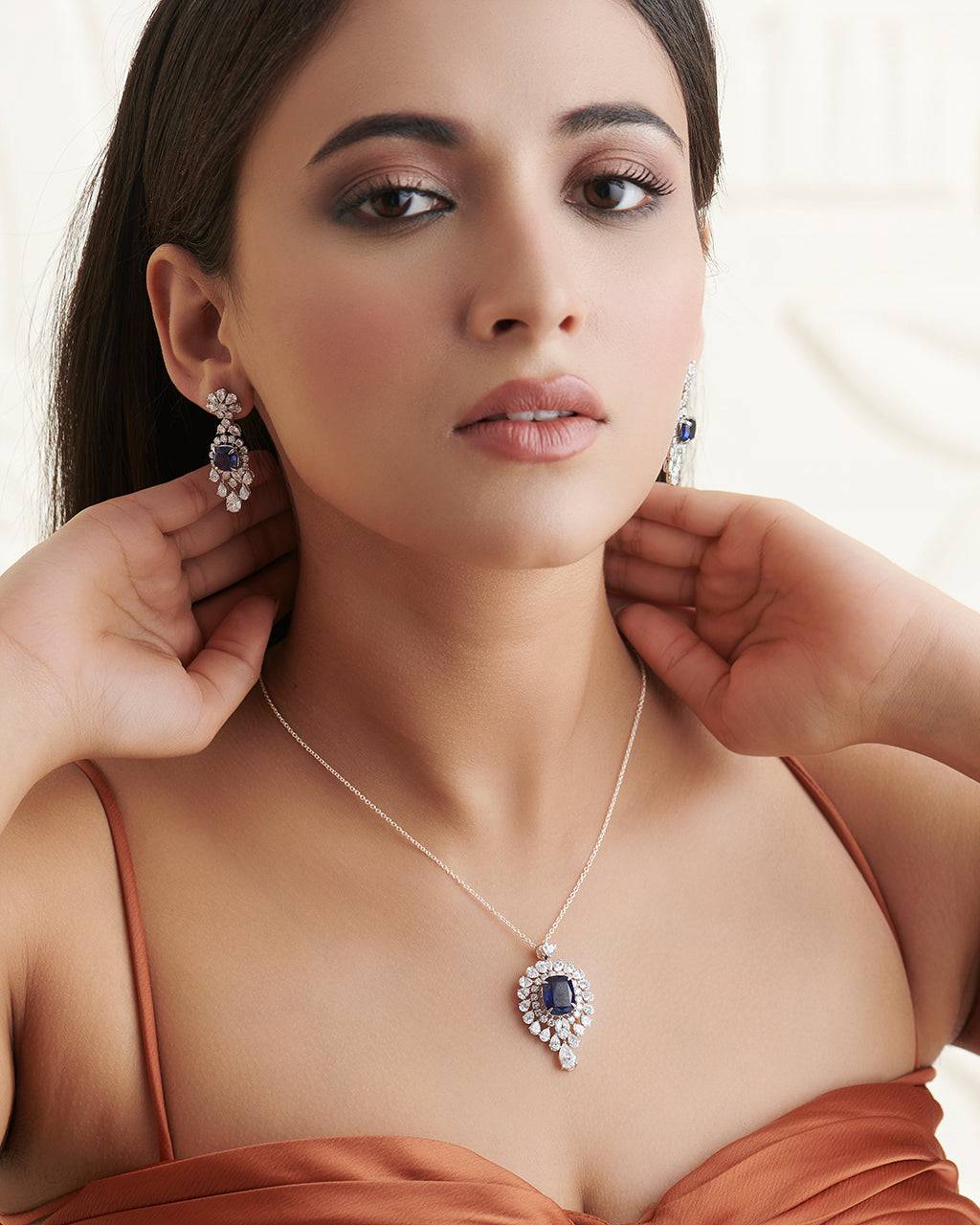 Veronica Lab Grown Diamond Pendant Earring Set - Elegant & Sophisticated - Fiona Diamonds - Fiona Diamonds