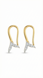 Lyxeris Lab Grown Diamond Earring in 18kt Gold Vermeil - Fiona Diamonds - Fiona Diamonds