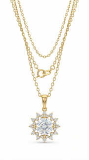 Zoryxia Lab Grown Diamond Necklace in 18kt Gold Vermeil - Fiona Diamonds - Fiona Diamonds