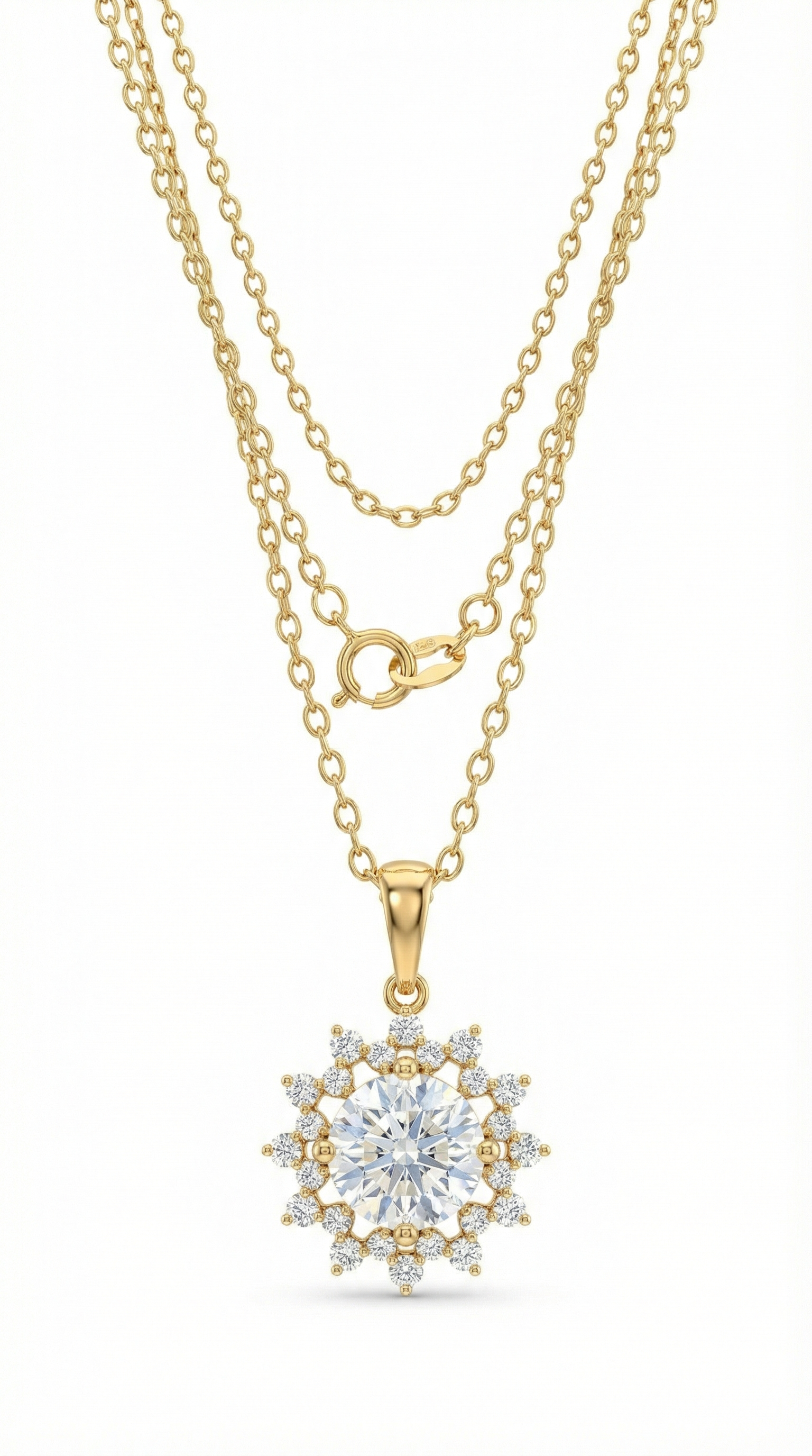 Zoryxia Lab Grown Diamond Necklace in 18kt Gold Vermeil - Fiona Diamonds - Fiona Diamonds