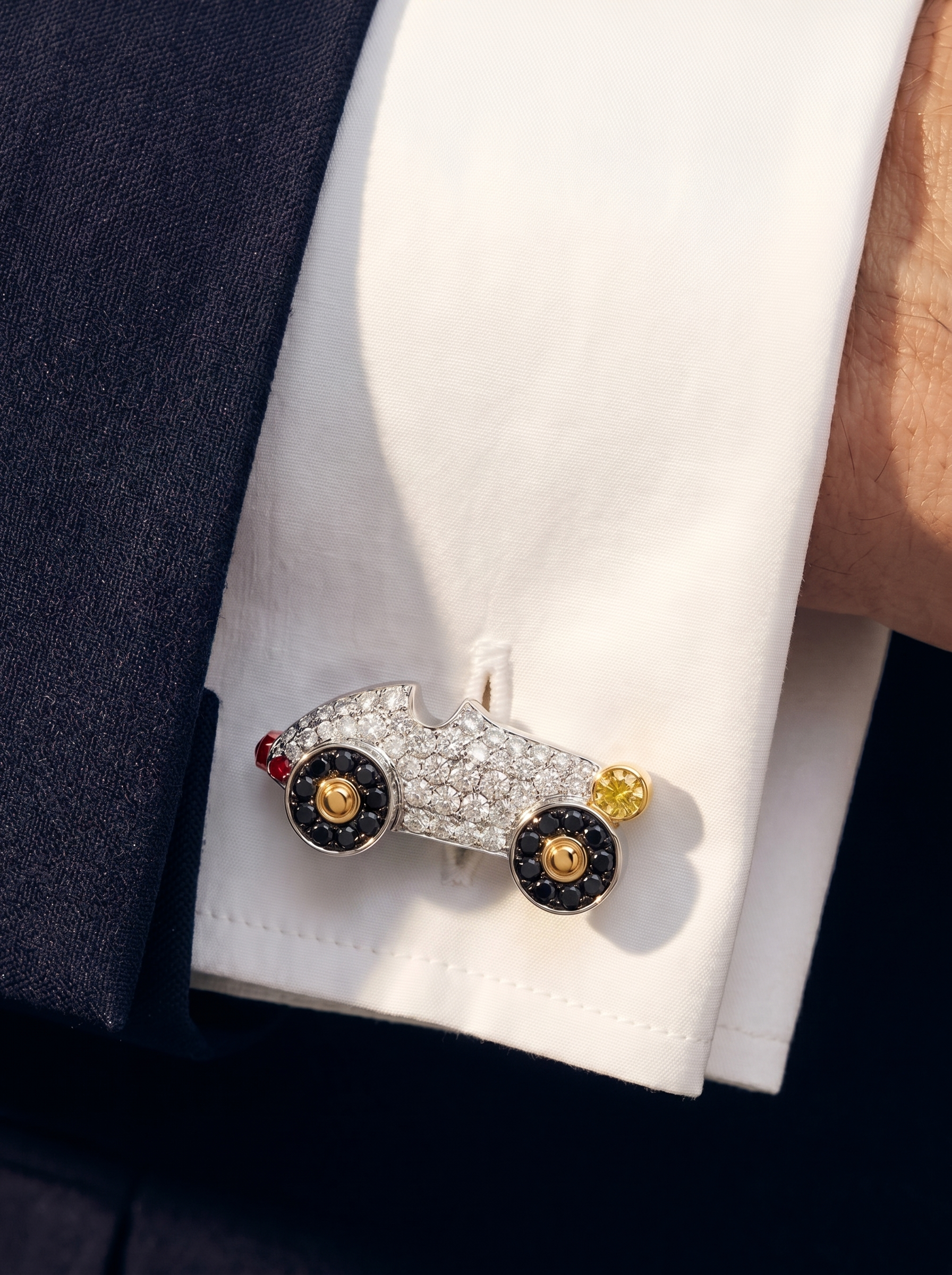 The Racer Lab Diamond Cufflink - Fiona Diamonds - Fiona Diamonds