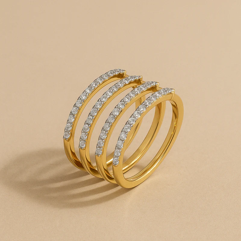 Xyvoris Lab Grown Diamond Ring in 18kt Gold Vermeil - Fiona Diamonds - Fiona Diamonds