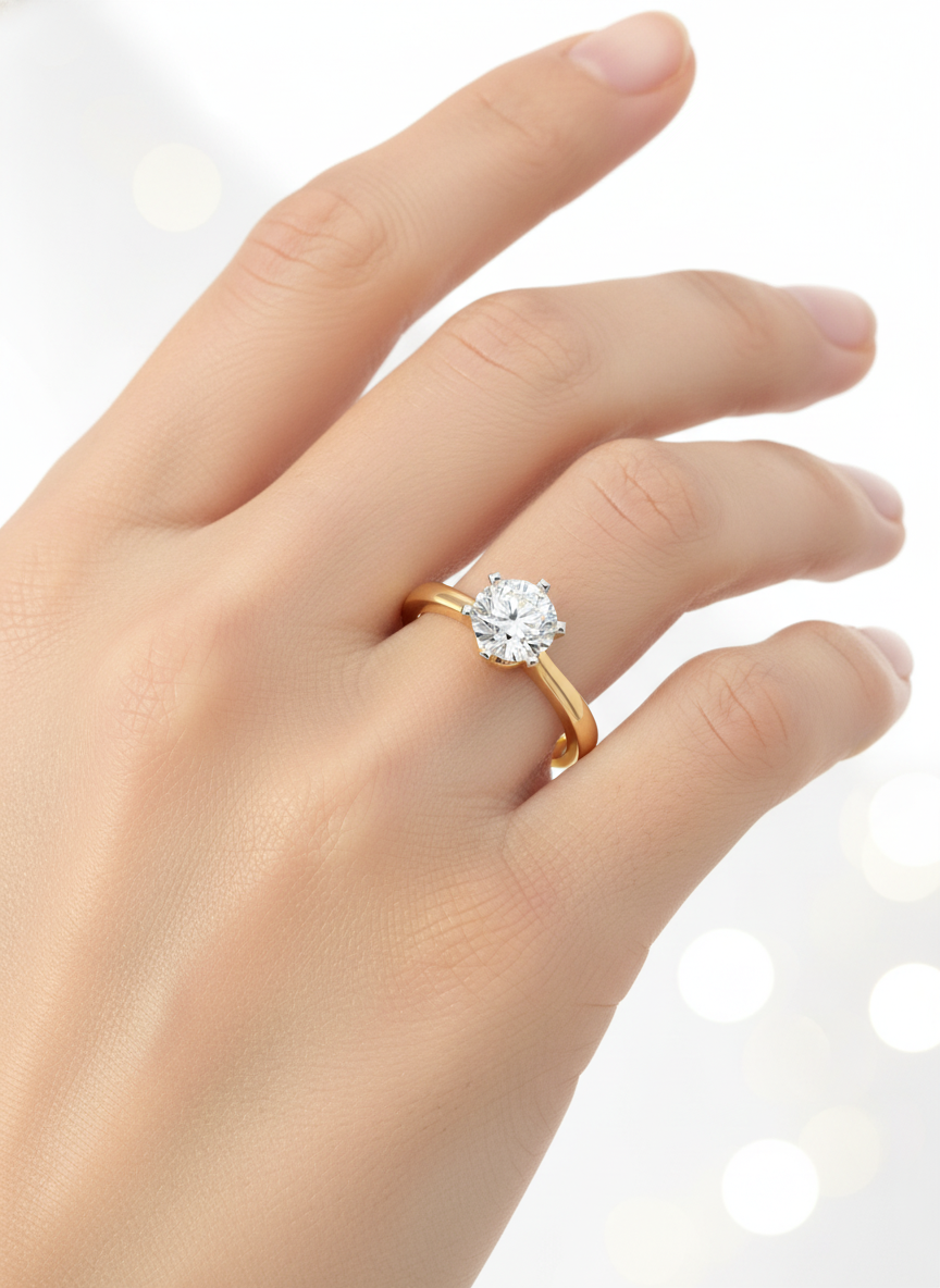 Huixin 90 Pointer Lab Diamond Ring Striking & Sophisticated