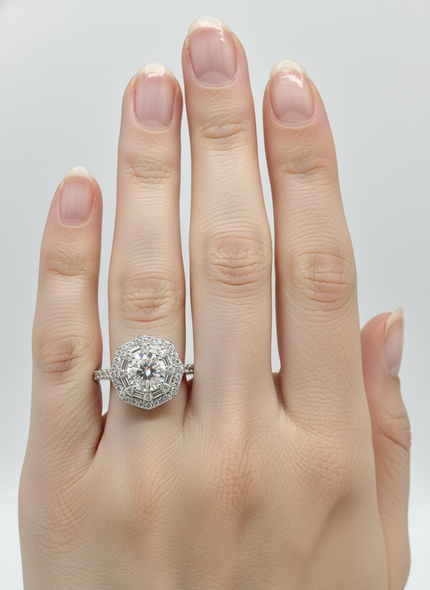 Elan 1ct Lab Grown Diamond Ring - Stylish & Radiant