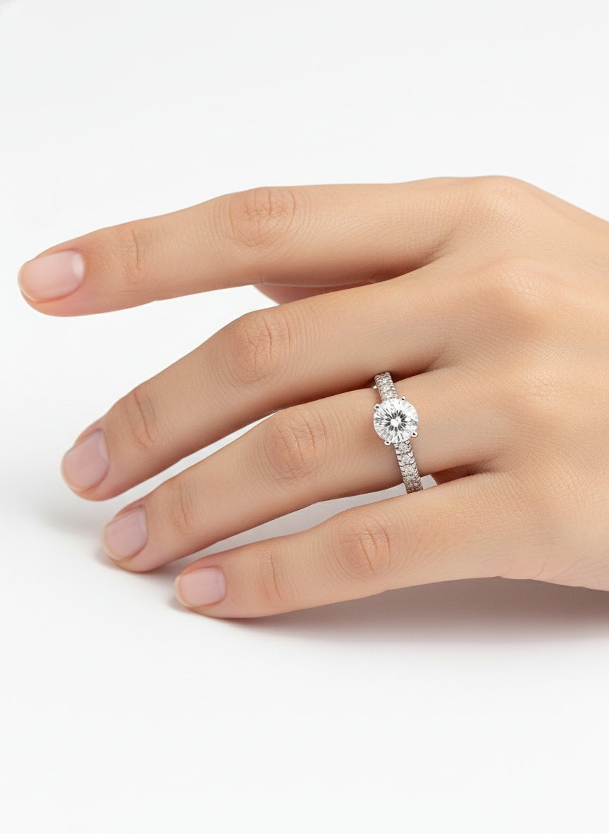 Lian 50 Pointer Lab Diamond Ring Graceful & Elegant - Fiona Diamonds - Fiona Diamonds
