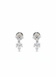 Andromeda Marquise Lab Diamond Earrings in 14K White Gold by Fiona Diamonds