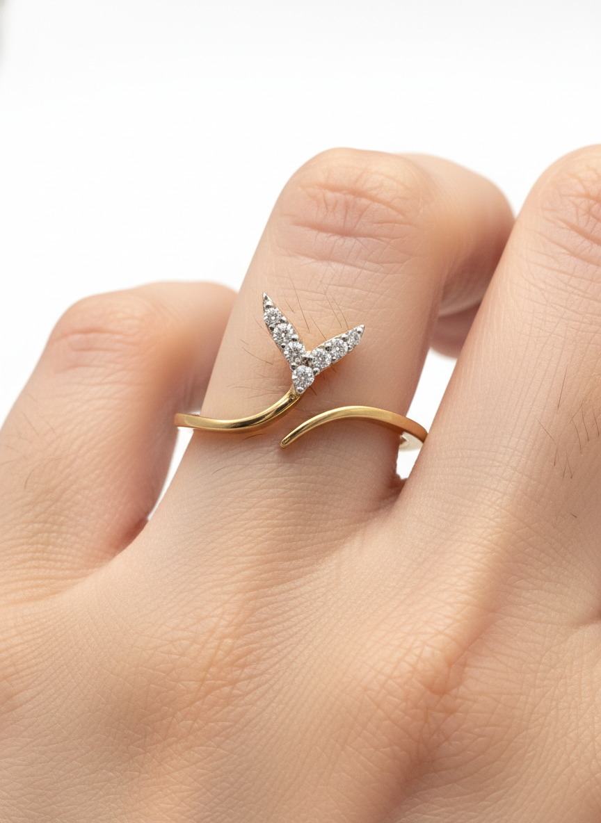 Avyzelis Lab Grown Diamond Ring in 18kt Gold Vermeil - Fiona Diamonds - Fiona Diamonds