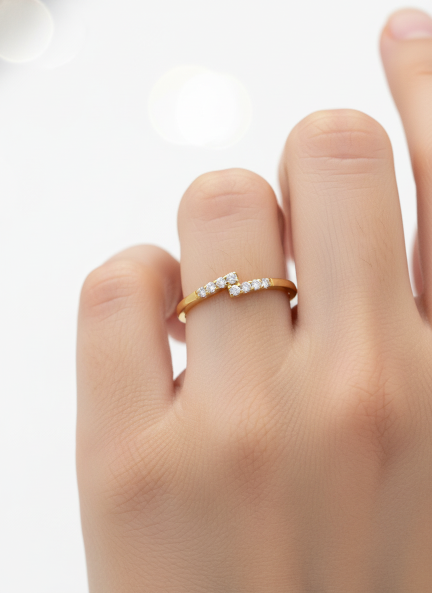 Avyrelis Lab Grown Diamond Ring in 18kt Gold Vermeil - Fiona Diamonds - Fiona Diamonds