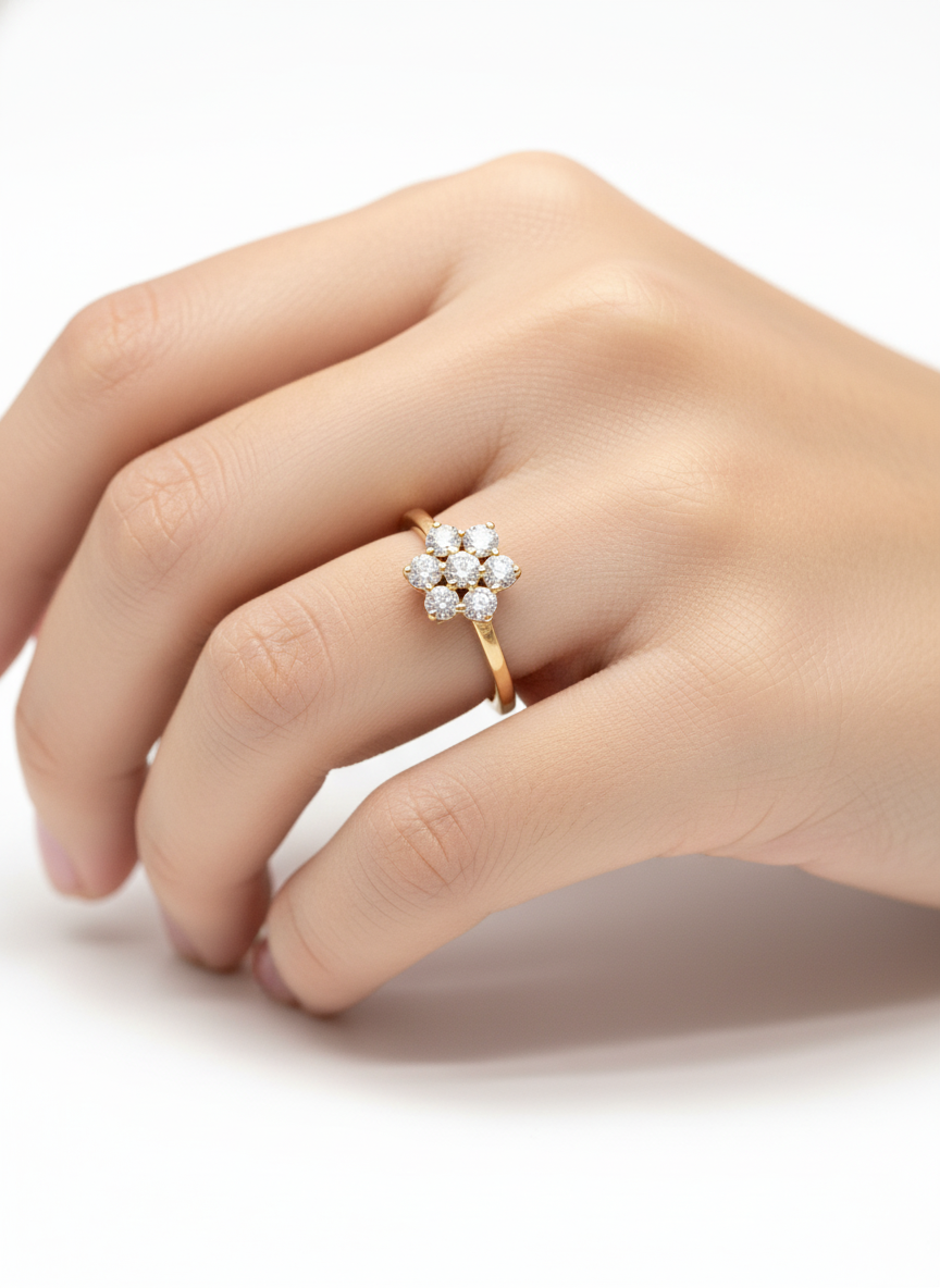Lyvionis Lab Grown Diamond Ring in 18kt Gold Vermeil - Fiona Diamonds - Fiona Diamonds
