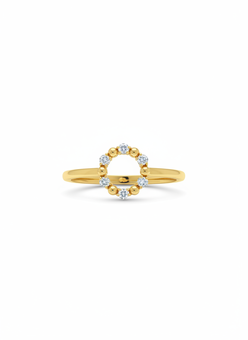 Zyvionis Lab Grown Diamond Ring in 18kt Gold Vermeil - Fiona Diamonds - Fiona Diamonds