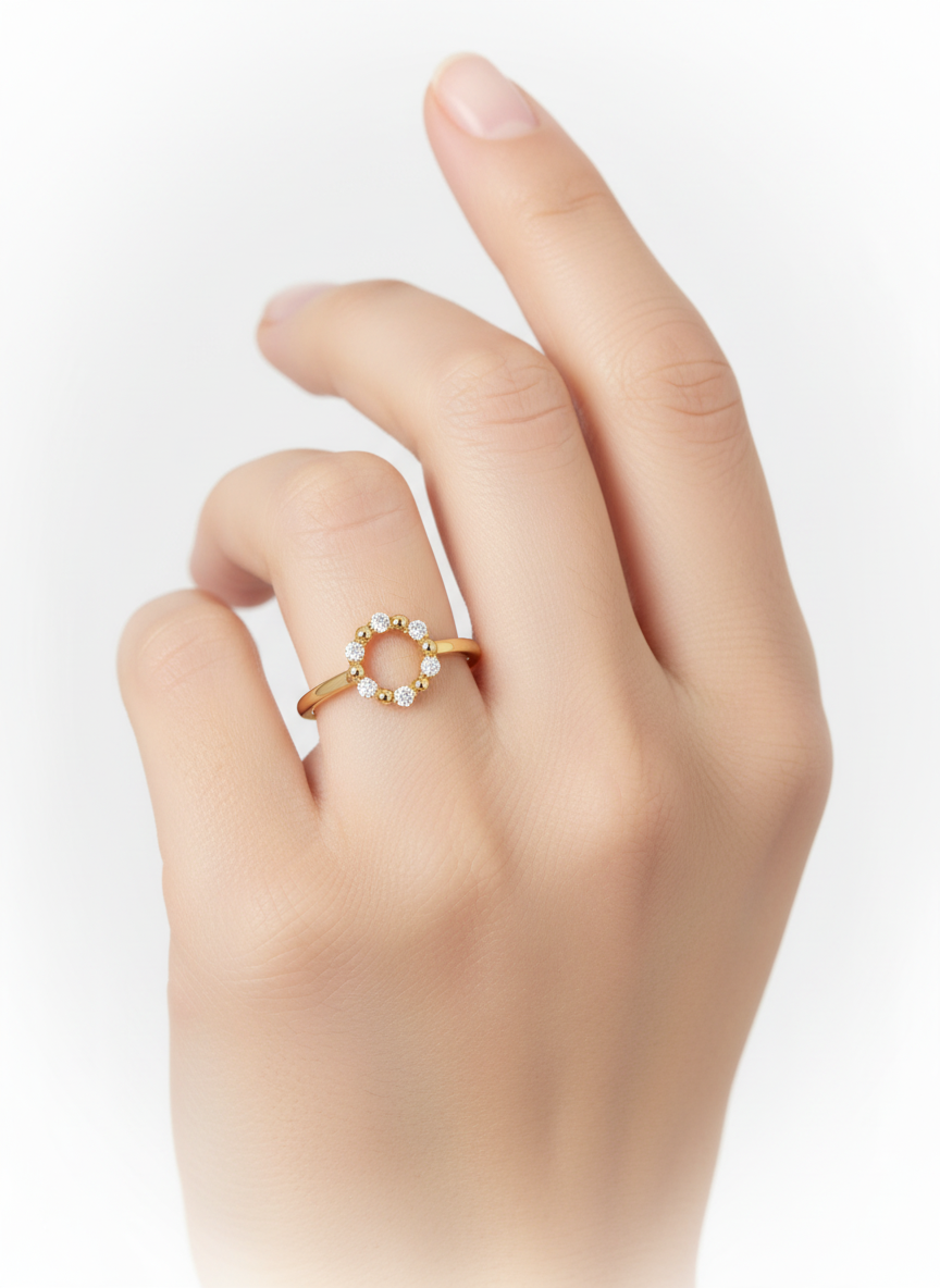 Zyvionis Lab Grown Diamond Ring in 18kt Gold Vermeil - Fiona Diamonds - Fiona Diamonds