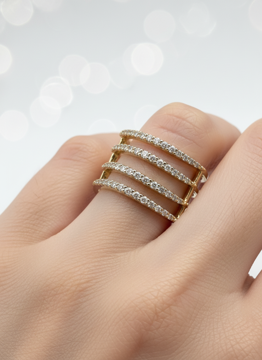 Xyvoris Lab Grown Diamond Ring in 18kt Gold Vermeil - Fiona Diamonds - Fiona Diamonds
