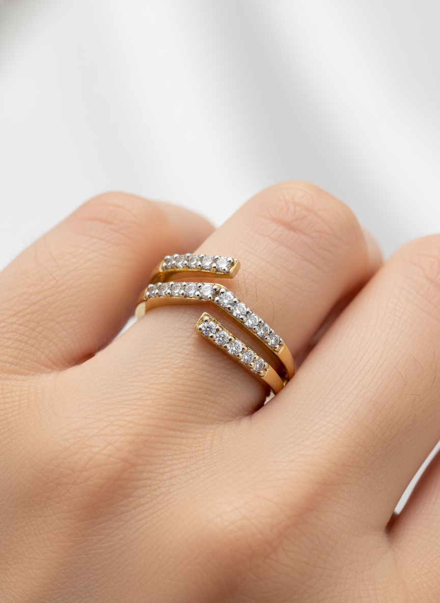 Zyrexor Lab Grown Diamond Ring in 18kt Gold Vermeil - Fiona Diamonds - Fiona Diamonds