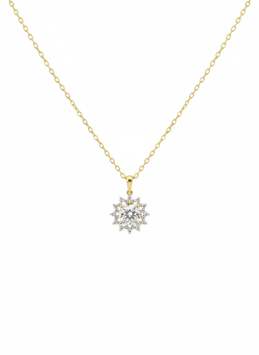 Zoryxia Lab Grown Diamond Necklace in 18kt Gold Vermeil - Fiona Diamonds - Fiona Diamonds