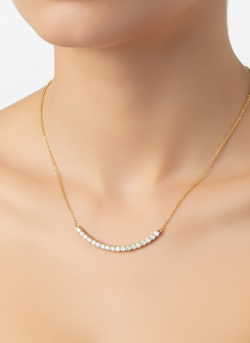Lyvexia Lab Grown Diamond Necklace in 18kt Gold Vermeil - Fiona Diamonds - Fiona Diamonds
