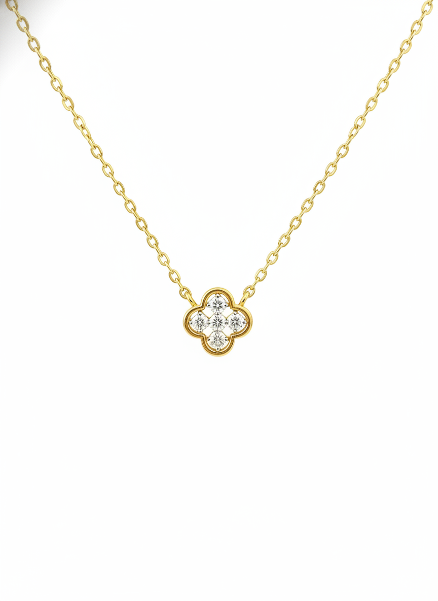Zynthera Lab Grown Diamond Necklace in 18kt Gold Vermeil - Fiona Diamonds - Fiona Diamonds