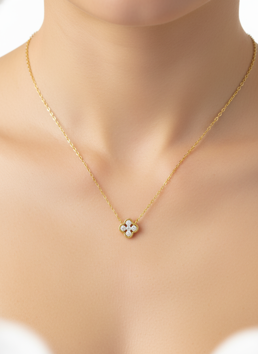 Zynthera Lab Grown Diamond Necklace in 18kt Gold Vermeil - Fiona Diamonds - Fiona Diamonds