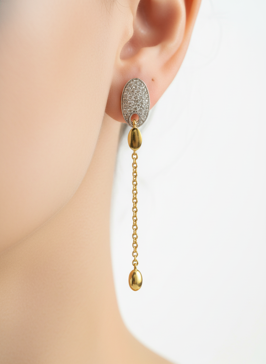 Qyrexa Lab Grown Diamond Earring in 18kt Gold Vermeil - Fiona Diamonds - Fiona Diamonds
