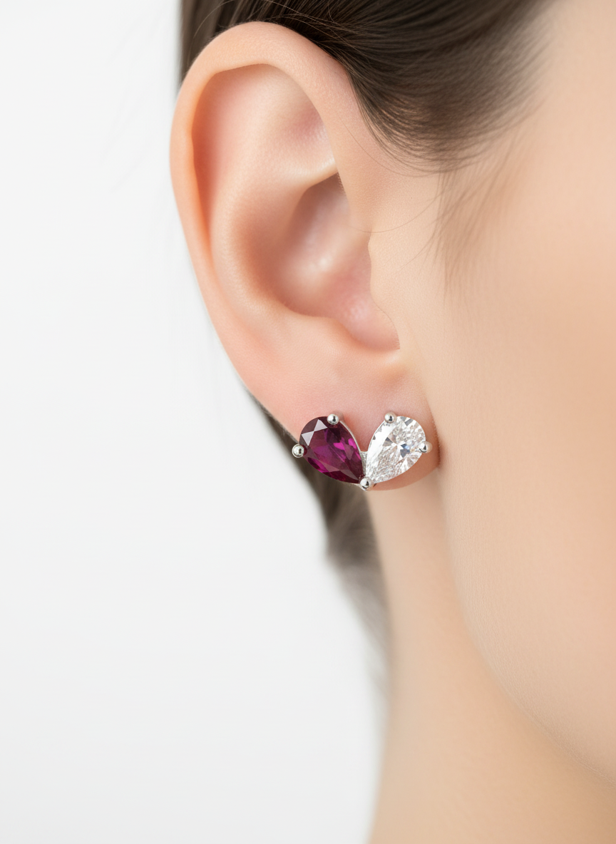 Oryvex Lab Grown Diamond Earring in 18kt Gold Vermeil - Fiona Diamonds - Fiona Diamonds