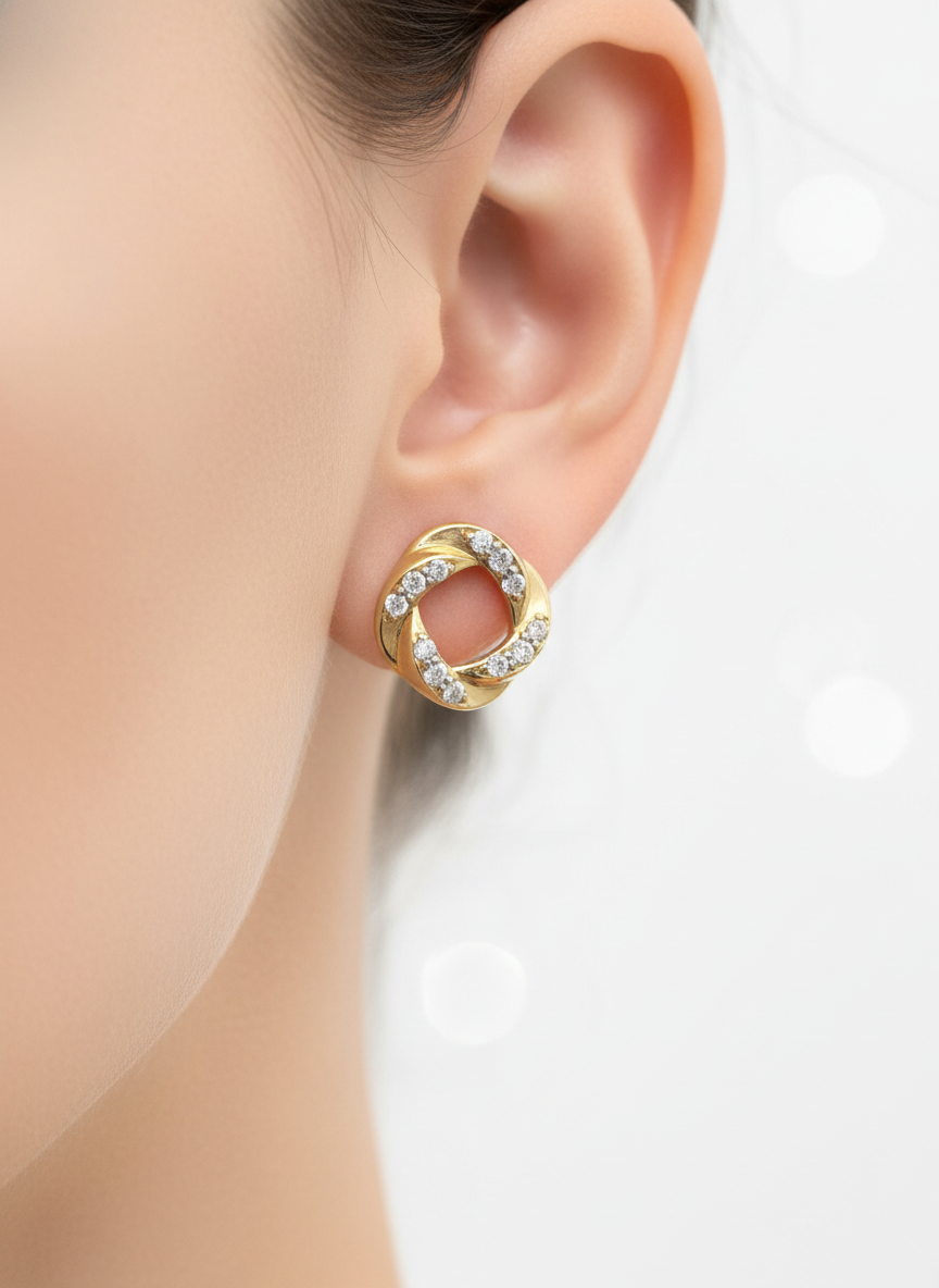 Gilded Mist Earring in 18kt Gold Vermeil - Fiona Diamonds - Fiona Diamonds