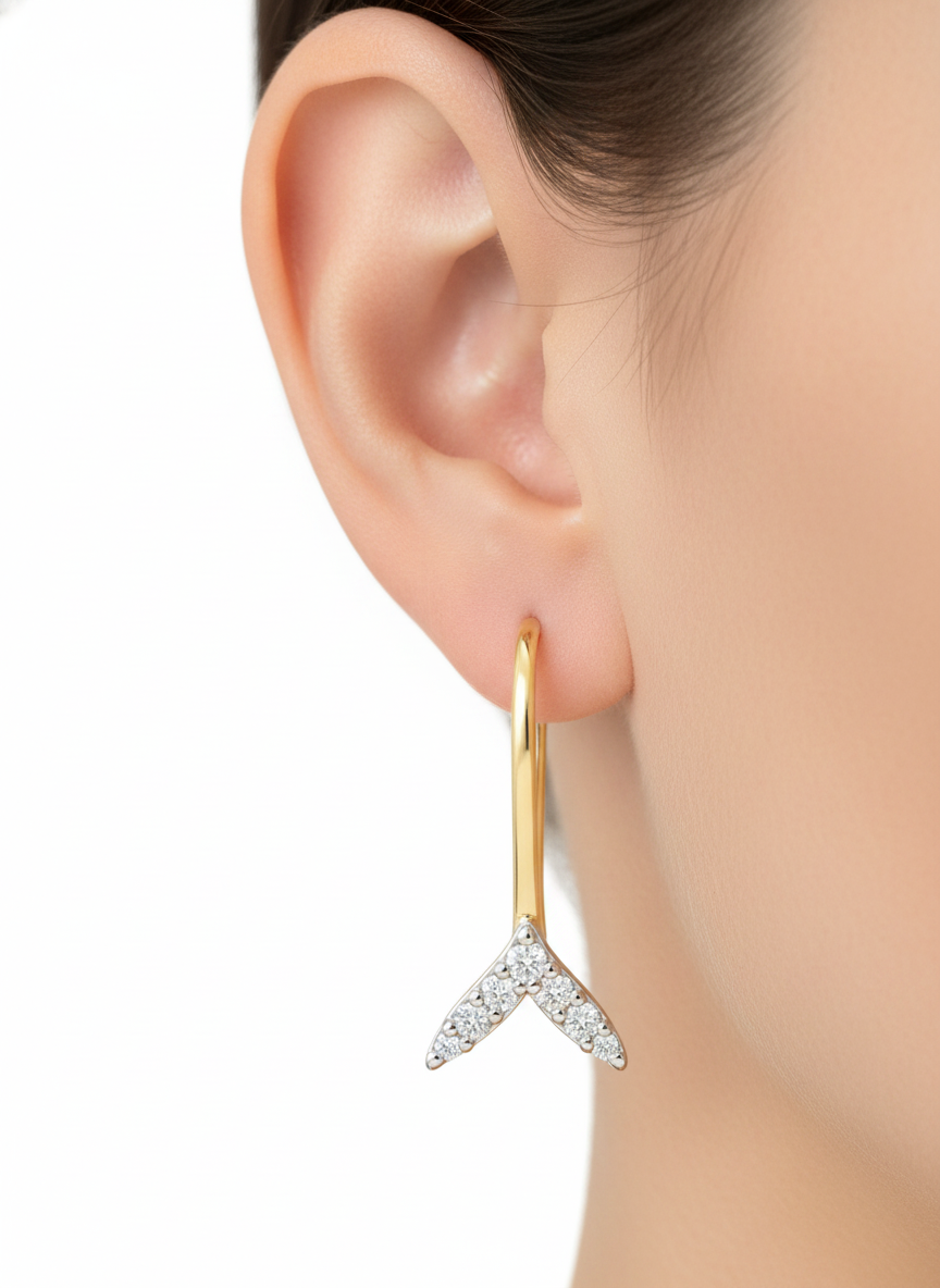 Lyxeris Lab Grown Diamond Earring in 18kt Gold Vermeil - Fiona Diamonds - Fiona Diamonds