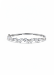 Elara Bangle Lab Diamond Bracelet in 18K White Gold by Fiona Diamonds