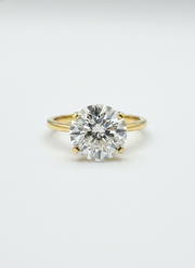 Veil Eternity Round Lab Diamond Classic Solitaire Ring in 18K Yellow Gold by Fiona Diamonds