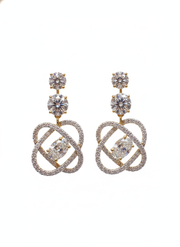 Nimbus Loop Round Lab Diamond Drop Earrings in 9K Yellow Gold by Fiona Diamonds