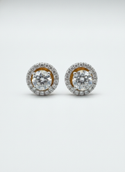 Tide Cluster Round Lab Diamond Cluster Earrings in 18K Rose Gold by Fiona Diamonds