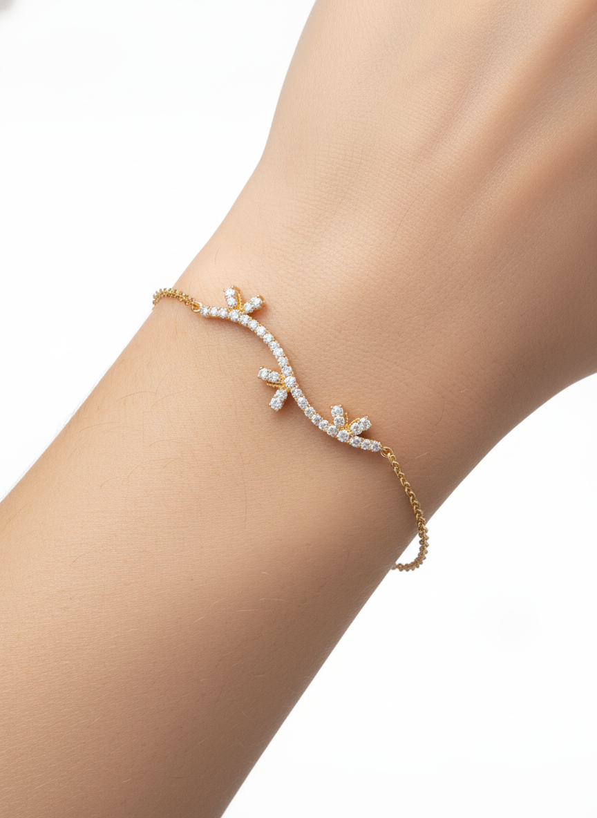 Lyvoria Lab Grown Diamond Bracelet in 18kt Gold Vermeil - Fiona Diamonds - Fiona Diamonds