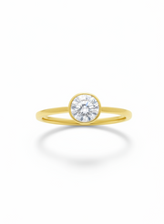 Kiyaara 53 Pointer Round Lab Diamond Classic Solitaire Ring in 18K Yellow Gold by Fiona Diamonds