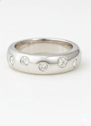 Renee Round Lab Diamond Band in 18K White Gold by Fiona Diamonds