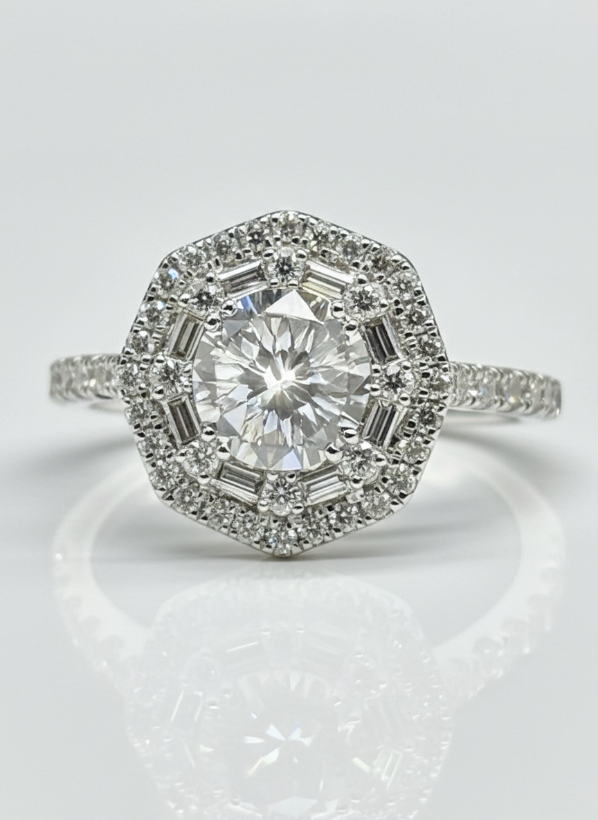 Elan 1ct Lab Grown Diamond Ring - Stylish & Radiant - Fiona Diamonds - Fiona Diamonds