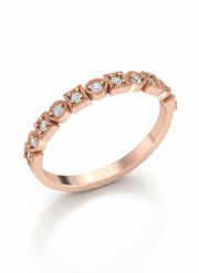 Half Eternity Round Lab Diamond Eternity Ring in 14K Yellow Gold by Fiona Diamonds
