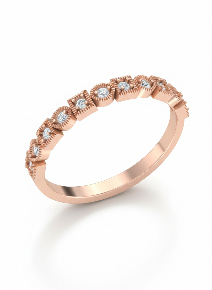 Half Eternity Round Lab Diamond Eternity Ring in 14K Yellow Gold by Fiona Diamonds