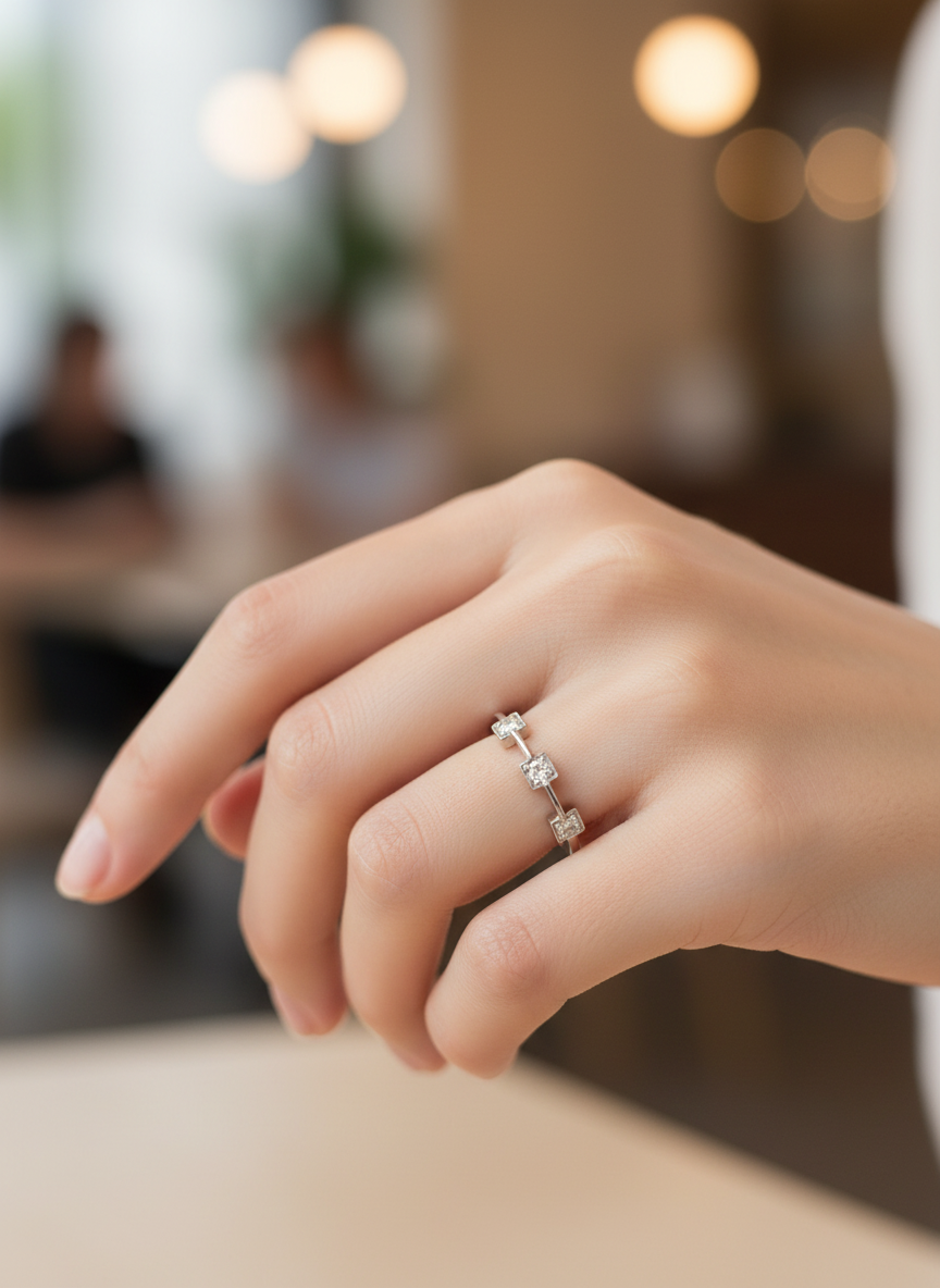 Amber Touch Lab Diamond Ring