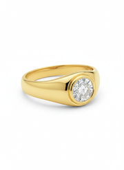Timeless 1ct Round Lab Diamond Classic Solitaire Ring in 14K Yellow Gold by Fiona Diamonds