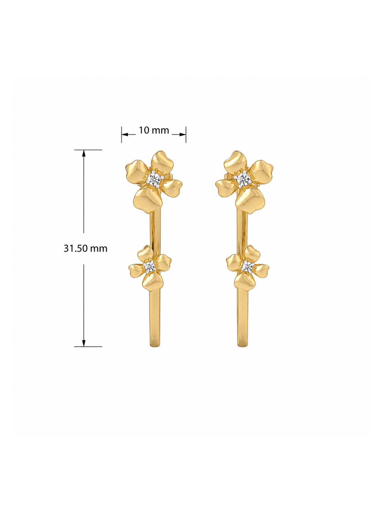 0.14ct Lab Grown Diamond Earring in 18kt Gold Vermeil