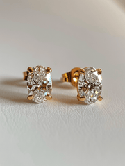 Aurore 0.5ct Oval Solitaire Lab Diamond Earrings - Fiona Diamonds - Fiona Diamonds